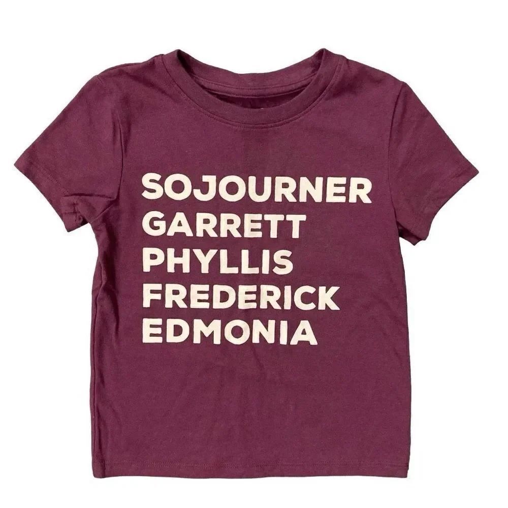 Sojourner, Garrett, Phyllis, Frederick & Edmonia Toddler Girl’s Purple Tee 4T